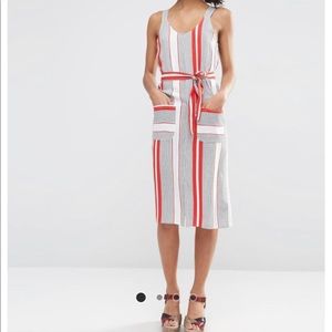 ASOS Red and white striped dress